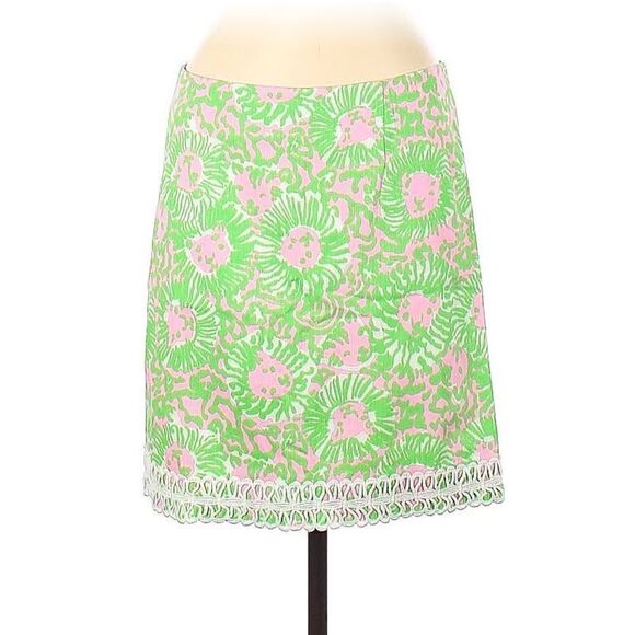 Lilly Pulitzer Skirt Green Pink 0 - Picture 2 of 5